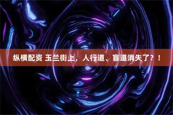 纵横配资 玉兰街上，人行道、盲道消失了？！