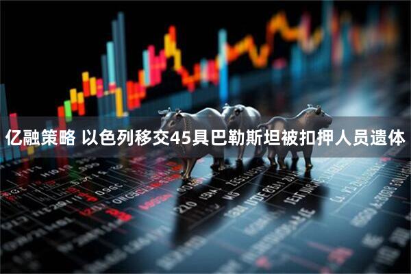 亿融策略 以色列移交45具巴勒斯坦被扣押人员遗体